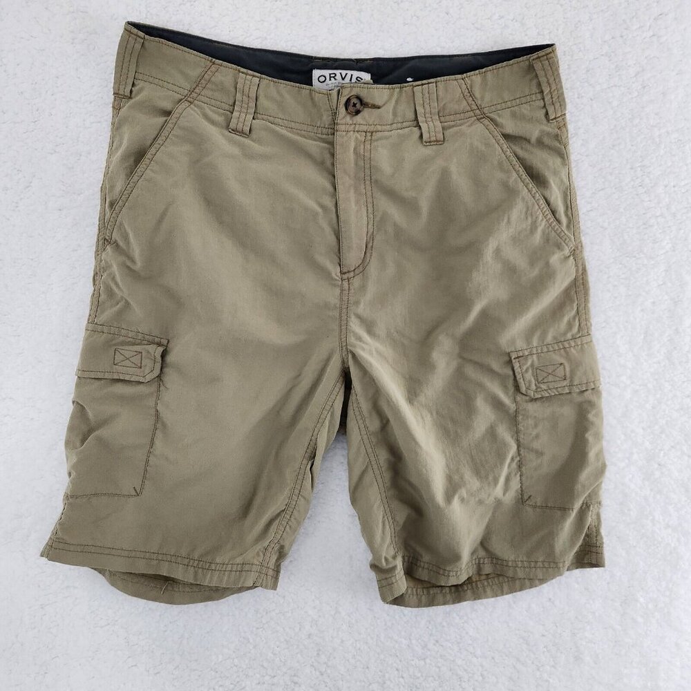 Orvis Mens Shorts Size 32 Six Pocket Cargo Brown